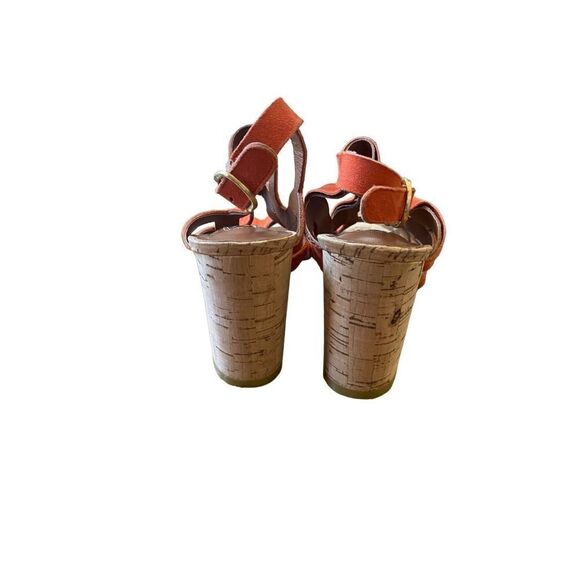 Halogen Orange Suede Leather Cutout Sandal Heels - Picture 7 of 15